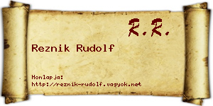 Reznik Rudolf névjegykártya